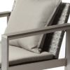 Exquisitly Aluminum Upholstered Cushioned Chair with Rattan, Gray/Taupe