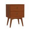 Mid Century Mahogany Wood Nightstand, Acron