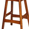Wooden Counter Height Stool In Black And Brown, Set of 2
