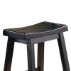 Wooden 24" Counter Height Stool with Saddle Seat, Brown, Set Of 2