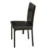 Faux Marble Writing Desk With Leatherette Upholstered Metal Chair, Black