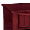 Wooden Night Stand With One Drawer And Open Shelf In Cherry Brown