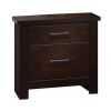 Wooden Nightstand with Two Drawers, Mahogany Brown