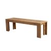 Solid Acacia Wood Bench with Bracket Legs, Brown