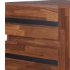 Two Drawers Wooden End Table with Angled Leg Support, Brown and Black