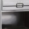 Industrial Style Metal Nightstand with Drawer and Bottom Shelf, Gray