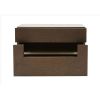 Wooden Nightstand with Two Drawer and Open Shelf, Dark Brown