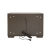 Wooden Nightstand with Two Drawer and Open Shelf, Dark Brown