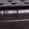 Leatherette Upholstered Wooden Bench with Button Tufted Lift Top Storage, Brown