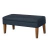 Fabric Upholstered Wooden Bench with Lift Top Storage, Navy Blue
