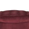 Velvet Upholstered Wooden Ottoman with Tufted Lift Off Lid Storage, Red