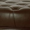 Leatherette Upholstered Wooden Ottoman with Tufted Lift Off Lid Storage, Brown