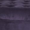 Button Tufted Velvet Upholstered Wooden Ottoman with Hidden Storage, Purple and Brown