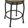 Metal Counter Stool with Swivelling Fabric Padded Seat, Beige and Black