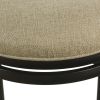 Metal Counter Stool with Swivelling Fabric Padded Seat, Beige and Black