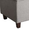 Fabric Upholstered Button Tufted Wooden Bench With Hinged Storage, Gray and Brown