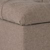 Textured Fabric Upholstered Tufted Wooden Bench With Hinged Storage, Brown