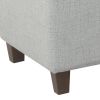 Fabric Upholstered Button Tufted Wooden Bench With Hinged Storage, Light Gray and Brown
