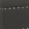 Fabric Upholstered Wooden Storage Bench With Nail head Trim, Large, Dark Gray and Brown
