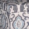 Damask Patterned Fabric Upholstered Wooden Bench With Hinged Storage, Large, Multicolor