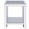 Wood and Mirror End Table with One Shelf, Clear