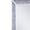 Rectangular Faux Crystal Inlaid Mirrored Wall Decor with Wooden Backing, Clear