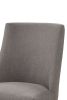 Fabric Upholstered Wooden Side Chairs With Curved Backrest, Set of Two, Gray and Brown