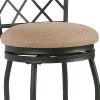 Metal Framed Counter Stool with Fabric Upholstered seat and Designer Back, Beige and Black