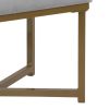 Metal Framed Ottoman with Button Tufted Velvet Upholstered Seat, Light Gray and Gold