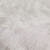 Metal Framed Stool with Faux Fur Upholstered Seat and Hairpin Legs, Gray and Black