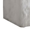 Faux Fur Upholstered Wooden Ottoman in Cube Shape, White