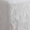 Faux Fur Upholstered Wooden Ottoman in Cube Shape, White
