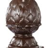 Ceramic Artichoke Bookends on Square Base, Pair of 2, Brown