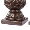 Ceramic Artichoke Bookends on Square Base, Pair of 2, Brown