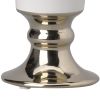 Ceramic Vase with Flared Top and Pedestal Base, Medium, White and Gold