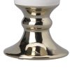 Ceramic Vase with Flared Top and Pedestal Base, Large, White and Gold