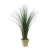 Decorative Polyester Real Like Grass with Ornamental Pot, Green