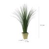 Decorative Polyester Real Like Grass with Ornamental Pot, Green