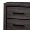 Wooden Nightstand with 2 Drawers and Finger Pull Handle,Gray and Black