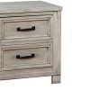 Transitional 2 Drawer Wooden Nightstand with Molded Trim,Antique white