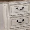 Transitional Wooden Nightstand with 2 Drawers and Bracket Legs, White