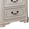Transitional Wooden Nightstand with 2 Drawers and Bracket Legs, White