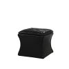 Leatherette Button Tufted Square Storage Ottoman with Seating, Black