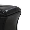 Leatherette Button Tufted Square Storage Ottoman with Seating, Black