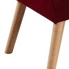 Button Tufted Wooden Storage Bench with Pillow and Blanket, Red