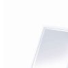 Square Makeup Mirror with Wooden Pedestal Base, White and Silver