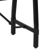 Industrial Wood and Metal Bench with Tube Leg Support, Brown and Black