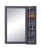 Industrial Style Metal Vanity Mirror with Recessed Door Storage, Gray