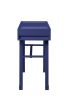Industrial Style Metal and Wood 1 Drawer Vanity Desk, Blue