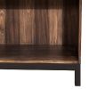 Two Tone Nightstand with 1 Drawer and 1 Open Compartment, Brown